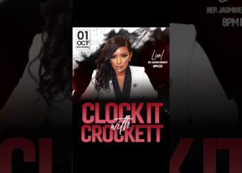 Going live tonight on all platforms, clock in! #jasminecrockett #clockitwithcrockett